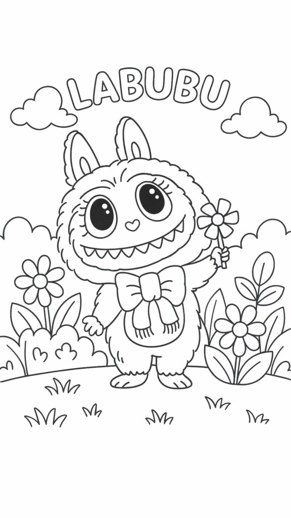 Libro para colorear con personajes Labubu para descargar gratis