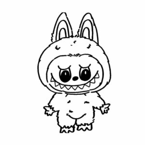 Labubu-tema-de-página-para-colorear