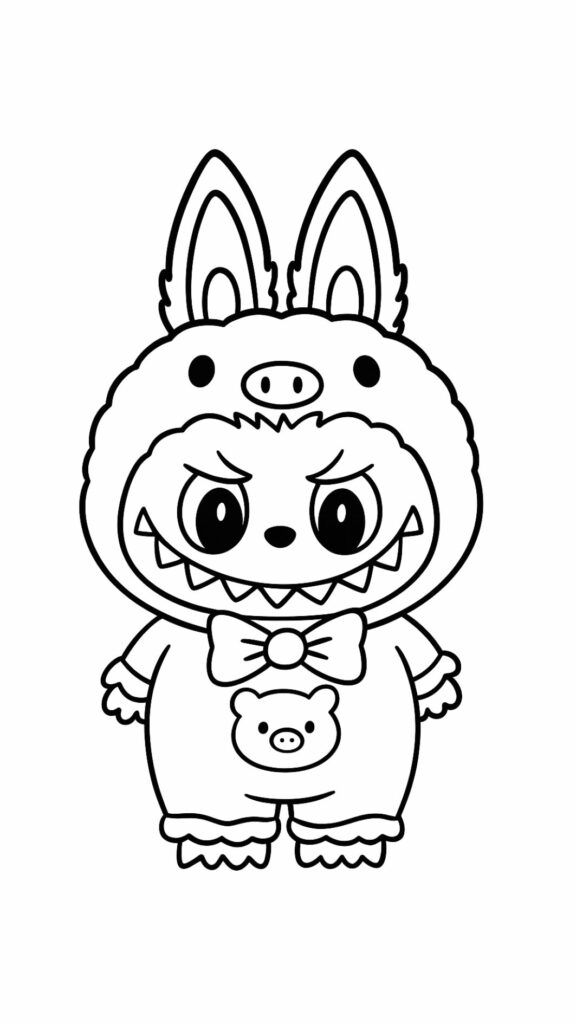 Labubu: página para colorear para niños