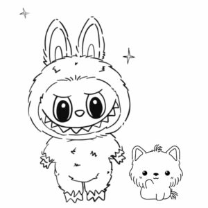 Labubu-dibujo-de-páginas-para-colorear
