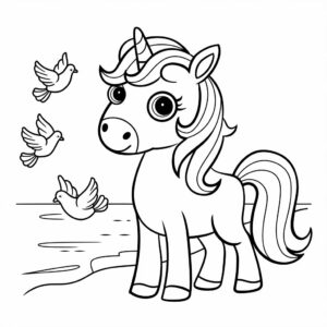 Imagen de unicornio para colorear