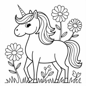 Imprime ahora una página para colorear de unicornio