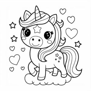 Página para colorear de unicornios