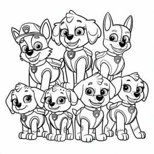 Paw Patrol: página para colorear de Navidad