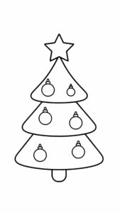 Dibujos para colorear de árbol de Navidad en blanco