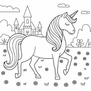 Página para colorear de unicornios