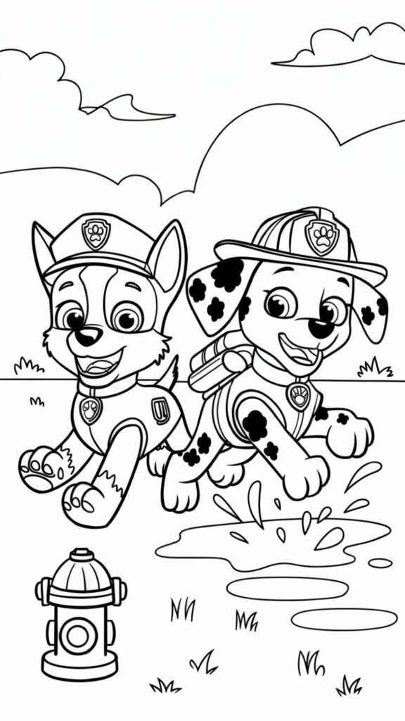 Hoja para colorear de Paw Patrol para Navidad
