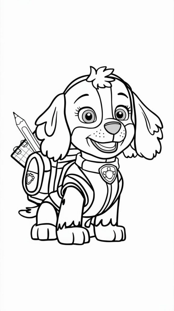 Página para colorear Paw Patrol Marshall – ¡colorea al héroe ahora!