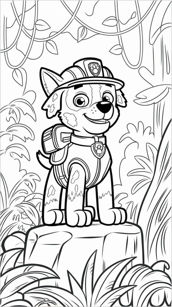 Página para colorear Paw Patrol Mega Pups