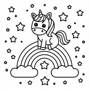 Páginas para colorear de unicornio con arcoíris: diseños divertidos para todas las edades. ¡Descárgalas gratis ahora!