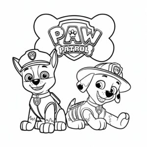 Paw Patrol: lámina para colorear de cumpleaños