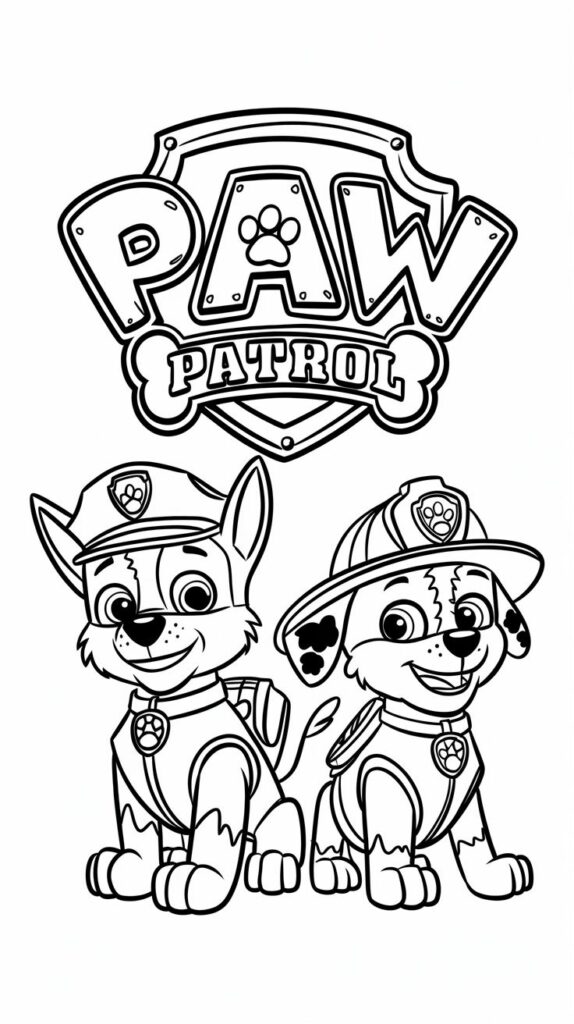 Paw Patrol Mighty Pups: página para colorear