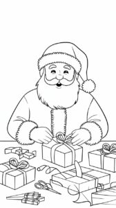 Página para colorear gratis de Papá Noel