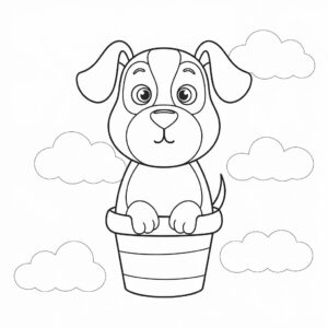 Página para colorear de perro fácil