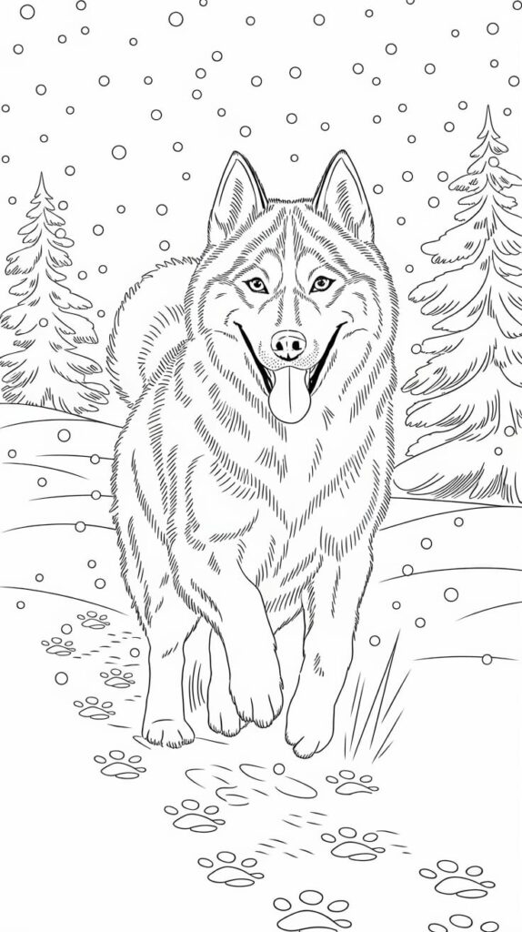 Página para colorear de perros