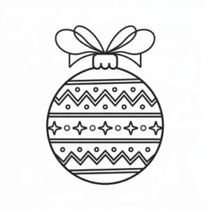 Imprimir lámina para colorear de bola navideña