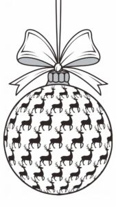 Página para colorear de bolas de Navidad para adultos