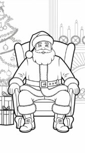 Páginas para colorear de Papá Noel - Dibujos gratis para Navidad. Descárgalas ya