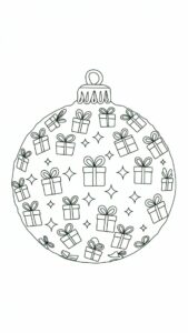 Página para colorear: bola de Navidad