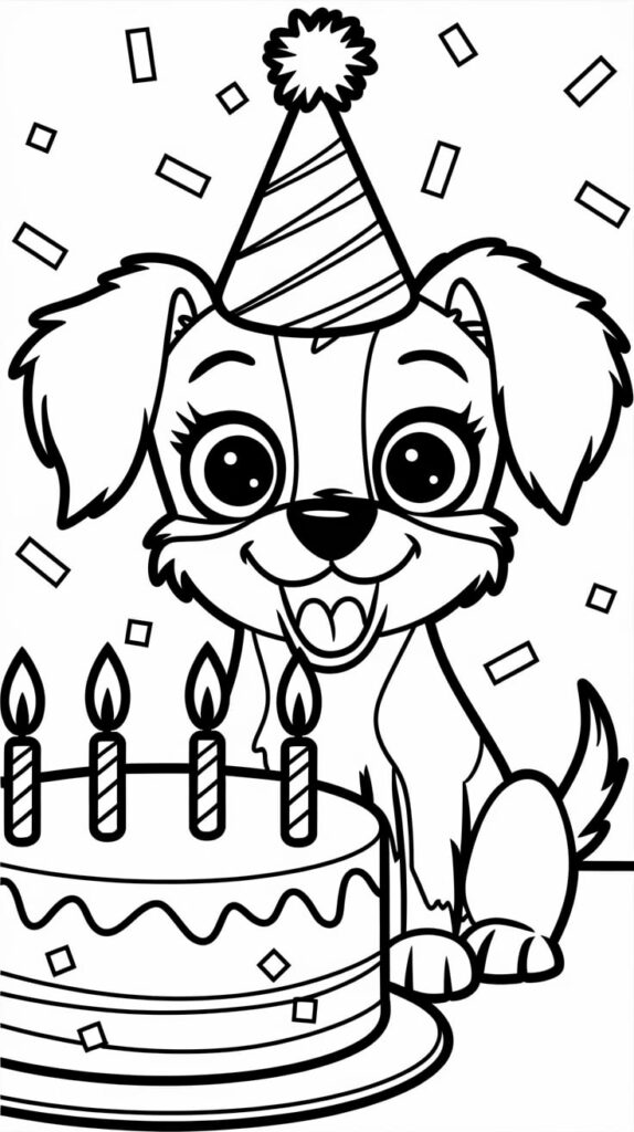 dibujo para colorear de un perro