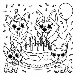 Páginas para colorear de perros adorables