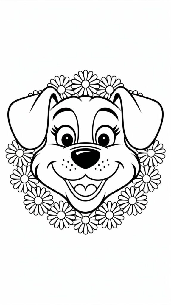 Página para colorear de cachorro