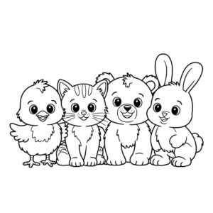 Páginas para colorear de animales adorables