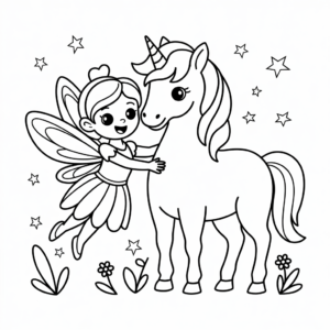 Páginas para colorear de princesas y unicornios