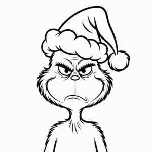 Cara del Grinch enojada para colorear