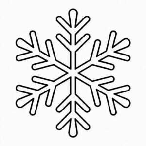 Descárgala ya: página para colorear descargable de un copo de nieve sencillo