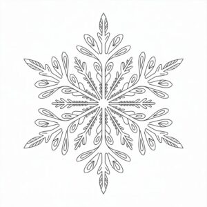 Página para colorear descargable: copo de nieve detallado para niños mayores