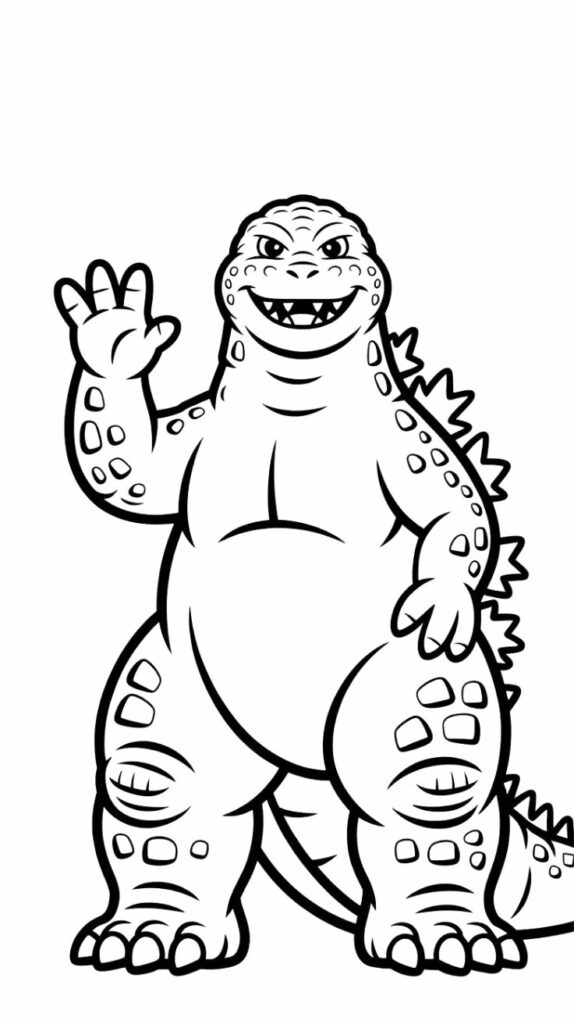 Godzilla: página para colorear en PDF