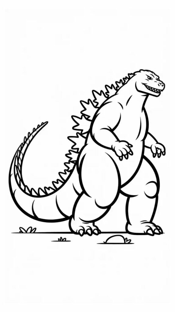 Dibujo para colorear de Godzilla sencillo
