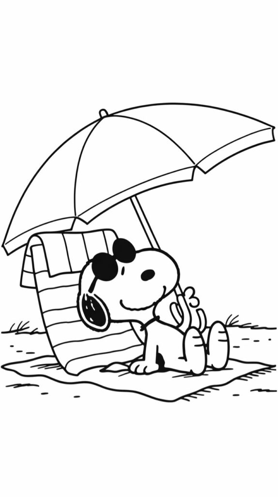 Descarga gratis e imprime láminas para colorear de Snoopy