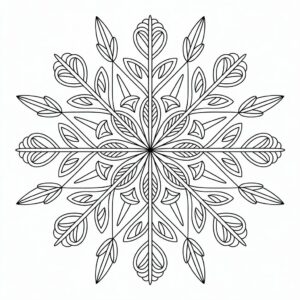 Imprimible gratis: copo de nieve intrincado para colorear con precisión