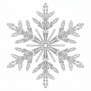 PDF de lámina para colorear de copo de nieve difícil