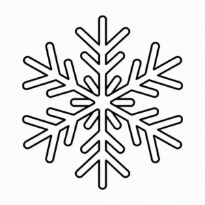 PDF de página para colorear de copo de nieve fácil