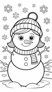 Copo de nieve con muñeco de nieve gratis