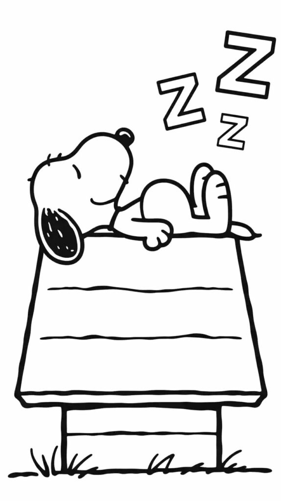 Snoopy: página para colorear imprimible