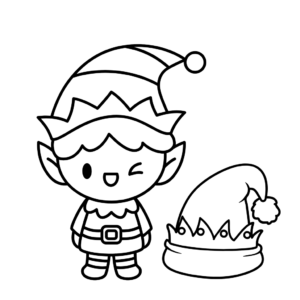 Página para colorear de un elfo