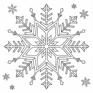 Página para colorear copo de nieve congelado