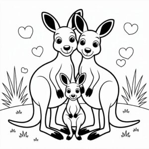 Página para colorear de la cabeza de canguro