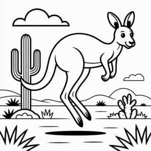 Página para colorear de matemáticas con canguro