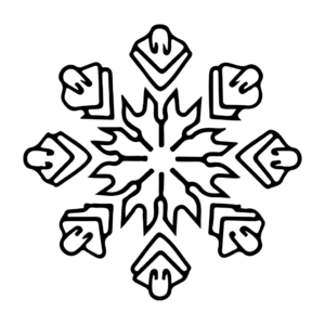 Página para colorear de un copo de nieve pequeño