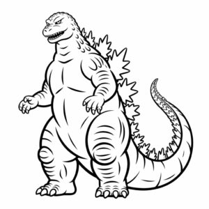 Página para colorear de Godzilla
