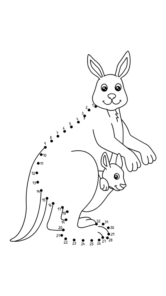 Página para colorear de canguro