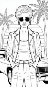 Página para colorear de Top Model para niñas