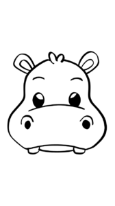 Página para colorear de hipopótamo