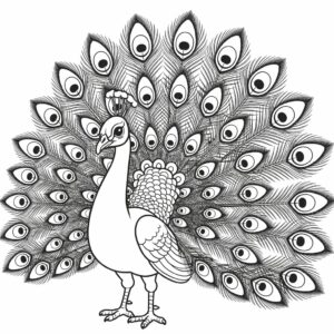 Página para colorear de pavo real