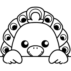 Dibujo para colorear de pavo real — nivel difícil